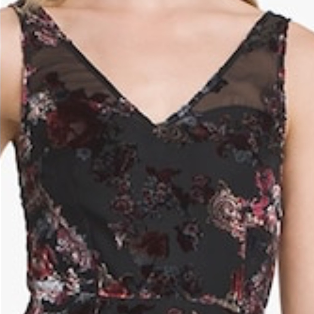 White House Black Market Black and Red High Low Dress